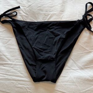 Black Tie-Side Bikini Bottoms